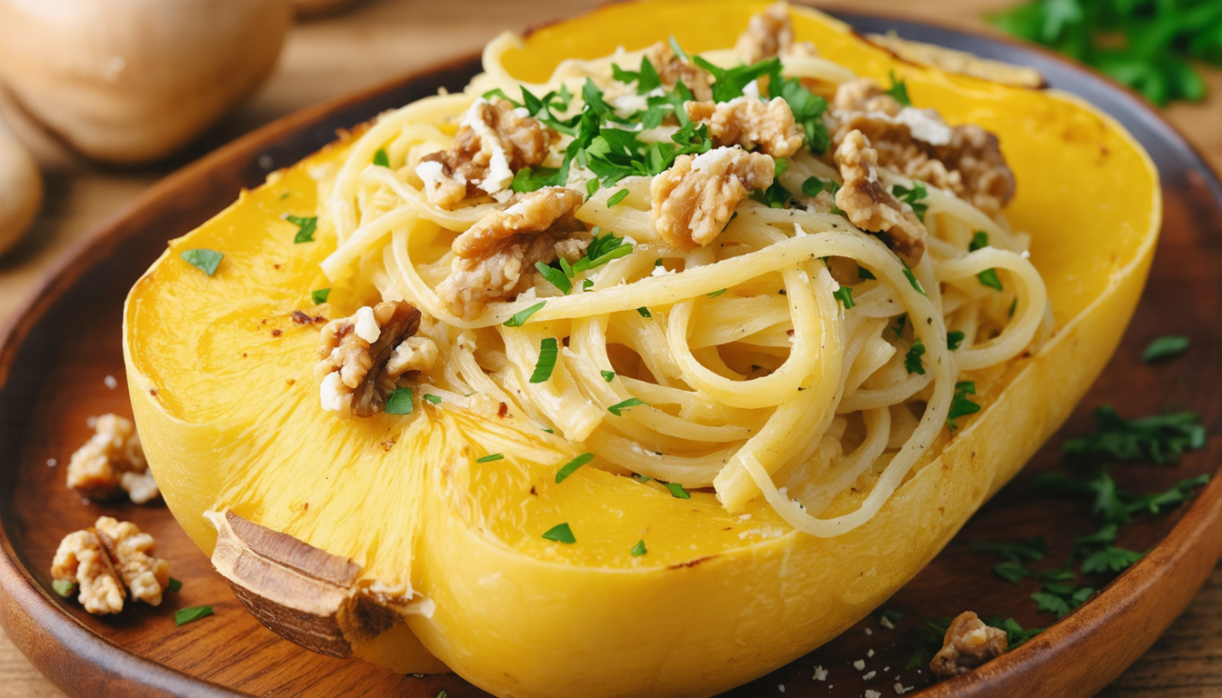 découvrez la recette innovante de la courge spaghetti à la carbonara, un plat réconfortant et savoureux qui allie légèreté et gourmandise pour vos repas.