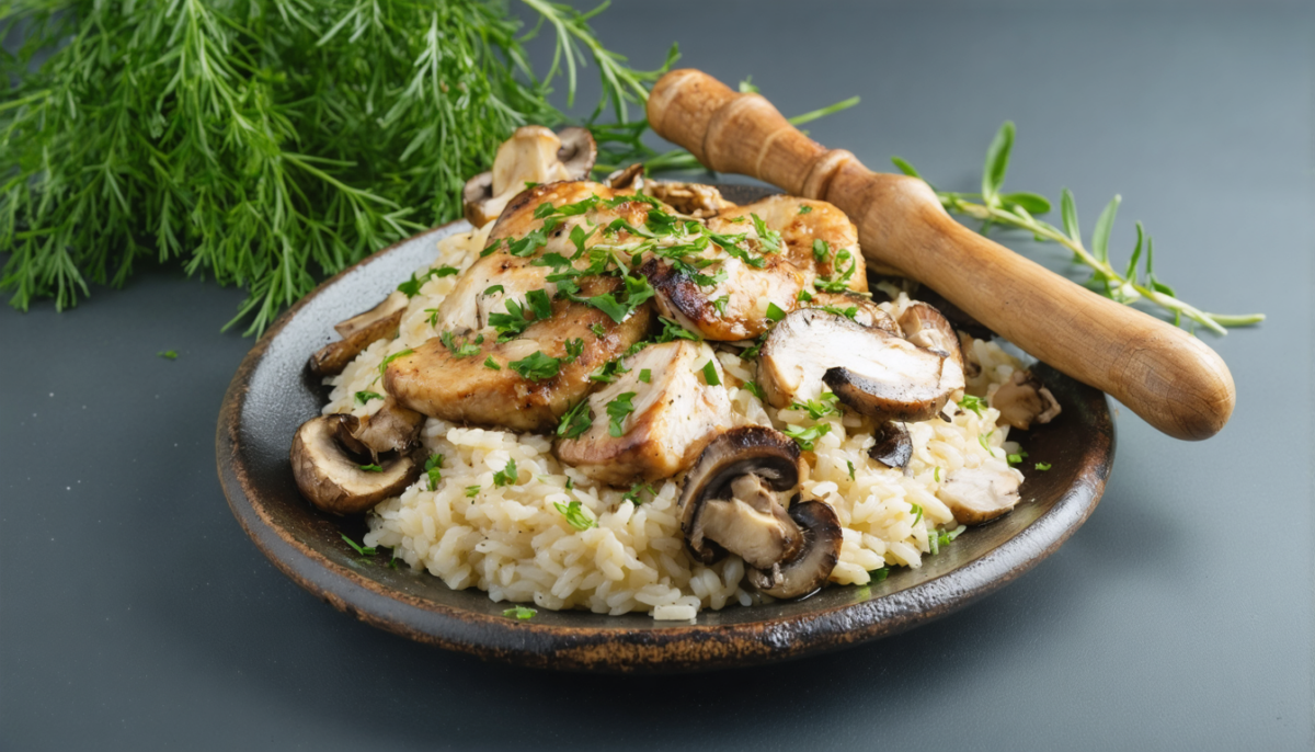 apprenez à préparer un risotto au poulet et champignons facile et délicieux grâce à notre recette inratable, parfaite pour un repas savoureux à partager.