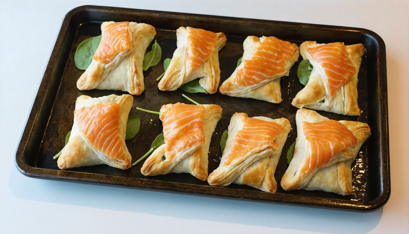 savourez un délice croustillant avec notre feuilleté fondant au saumon frais et épinards gourmands, une recette parfaite alliant saveurs et textures pour un repas raffiné.