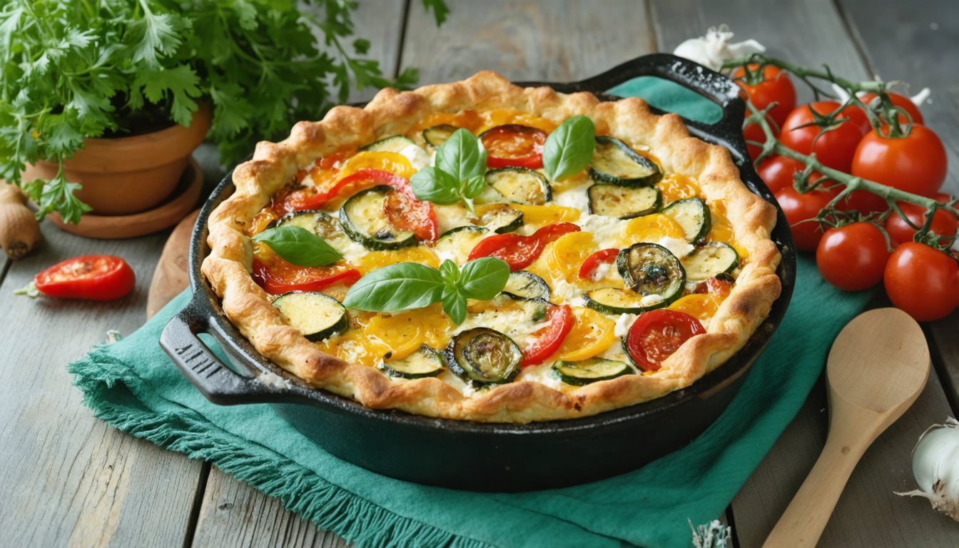 découvrez notre recette savoureuse de clafoutis aux légumes de saison et chèvre frais fondant, un délice salé parfait pour un repas sain et gourmand.