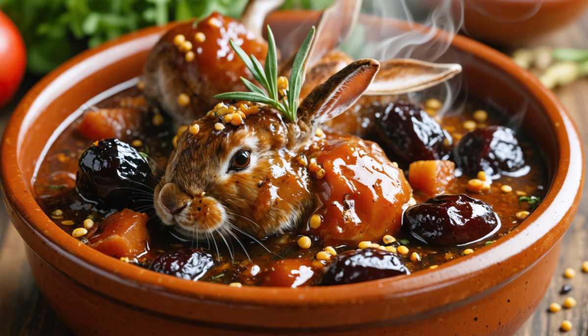 découvrez notre recette de lapin mijoté aux pruneaux et moutarde, un plat tendre et savoureux qui ravira vos papilles avec ses saveurs délicates et gourmandes.