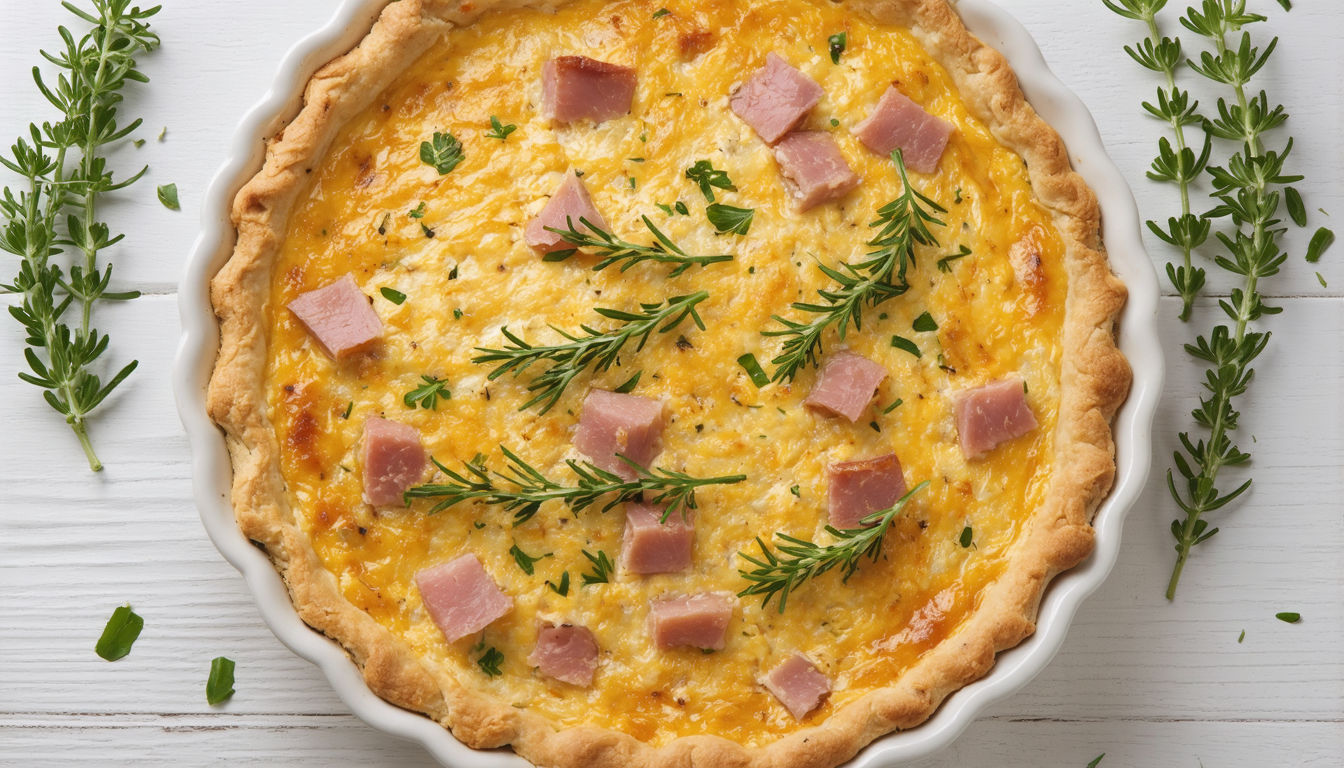 découvrez une recette légère et saine de quiche sans pâte ni gluten, garnie de jambon et de gruyère, facile à préparer et parfaite pour un repas savoureux.