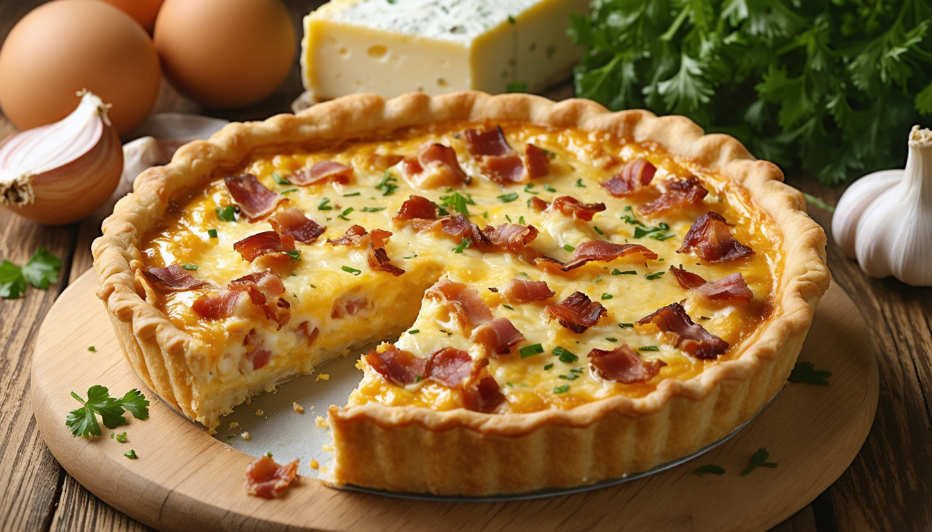 découvrez notre recette facile et gourmande de quiche légère aux lardons de volaille et fromage fondant, parfaite pour un repas savoureux et équilibré.