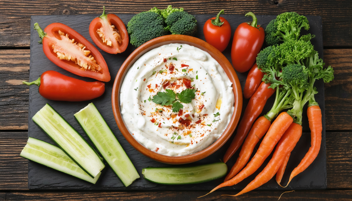 découvrez notre sauce au fromage blanc, l'alliée idéale pour sublimer vos dips de légumes crus avec fraîcheur et saveurs délicates.
