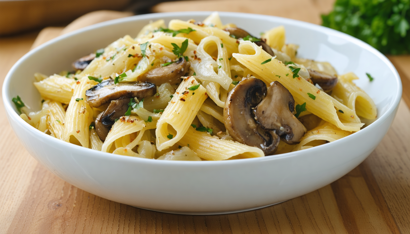 découvrez notre recette simple et équilibrée de sauté léger de pâtes au chou et champignons, idéale pour un repas savoureux et sain.