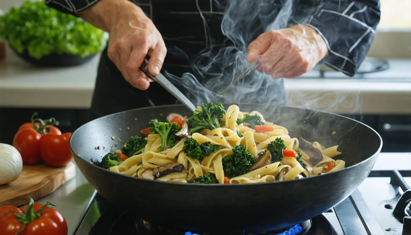 découvrez notre recette simple et équilibrée de sauté léger de pâtes au chou et champignons, parfaite pour un repas sain et savoureux en toute simplicité.