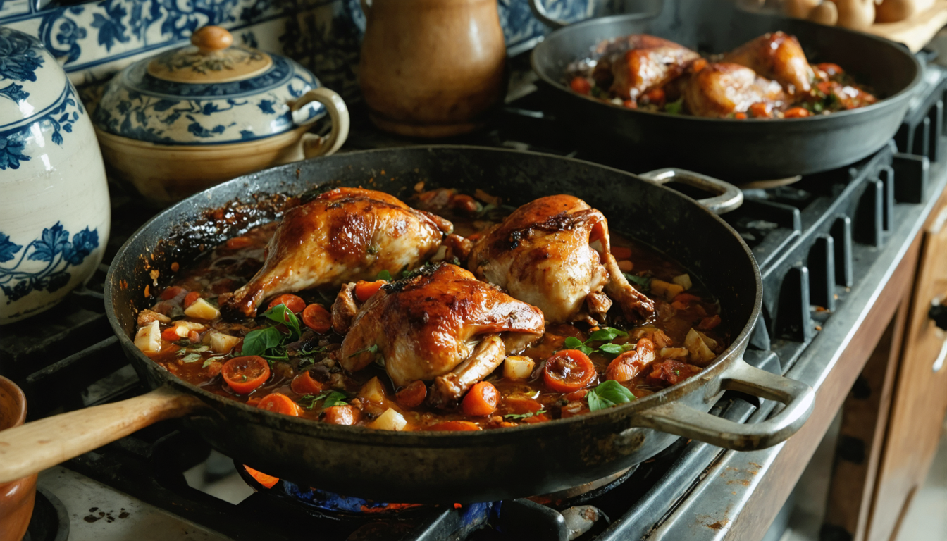 découvrez notre recette de coq au vin maison, un plat traditionnel alliant des saveurs authentiques pour un repas convivial et gourmand.