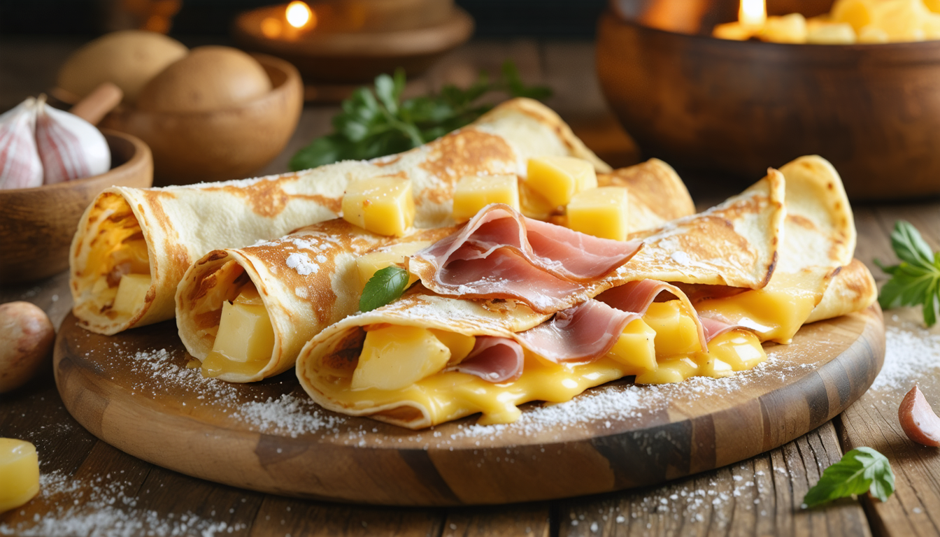 découvrez la recette des crêpes savoyardes au fromage à raclette, une gourmandise réconfortante parfaite pour savourer l'ambiance chaleureuse de la montagne.