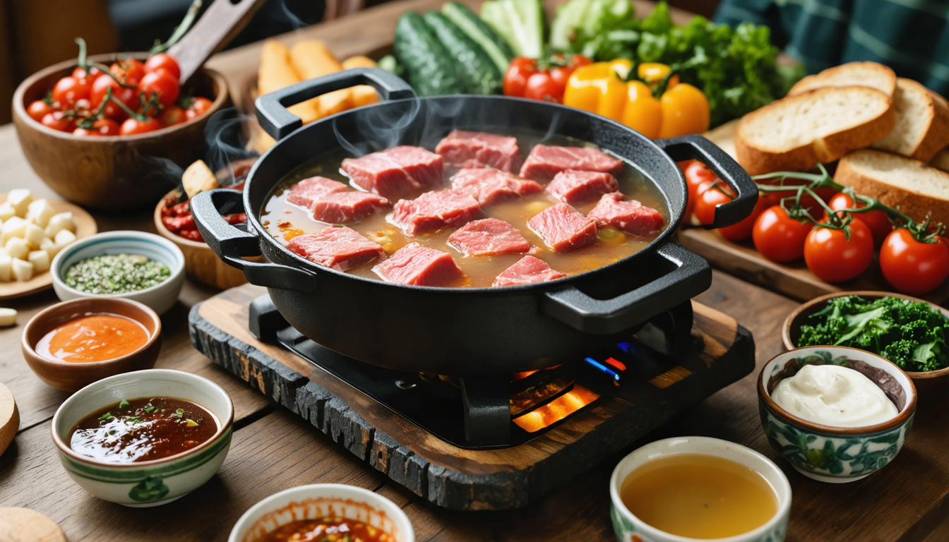 savourez la fondue bourguignonne au bouillon avec notre recette authentique et facile à réaliser. découvrez tous les secrets pour un repas convivial et délicieux.