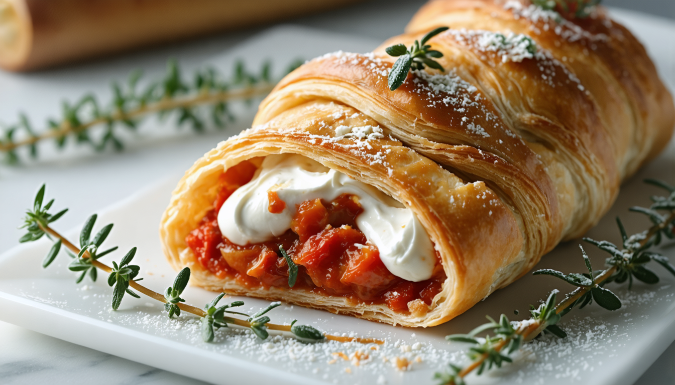 découvrez notre recette simple et savoureuse de délice roulé salé à la tomate, mascarpone et thym, idéale pour un repas authentique et gourmand.
