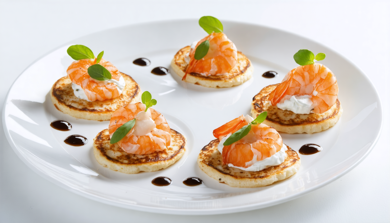 découvrez nos mini blinis gourmands au fromage frais, véritables délices marins parfaits pour un apéritif savoureux et raffiné.