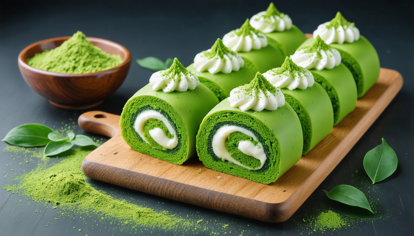 découvrez la recette légère et gourmande des roulés au thé vert matcha et crème vanillée, parfaits pour une pause douceur alliant saveurs délicates et fraîcheur.