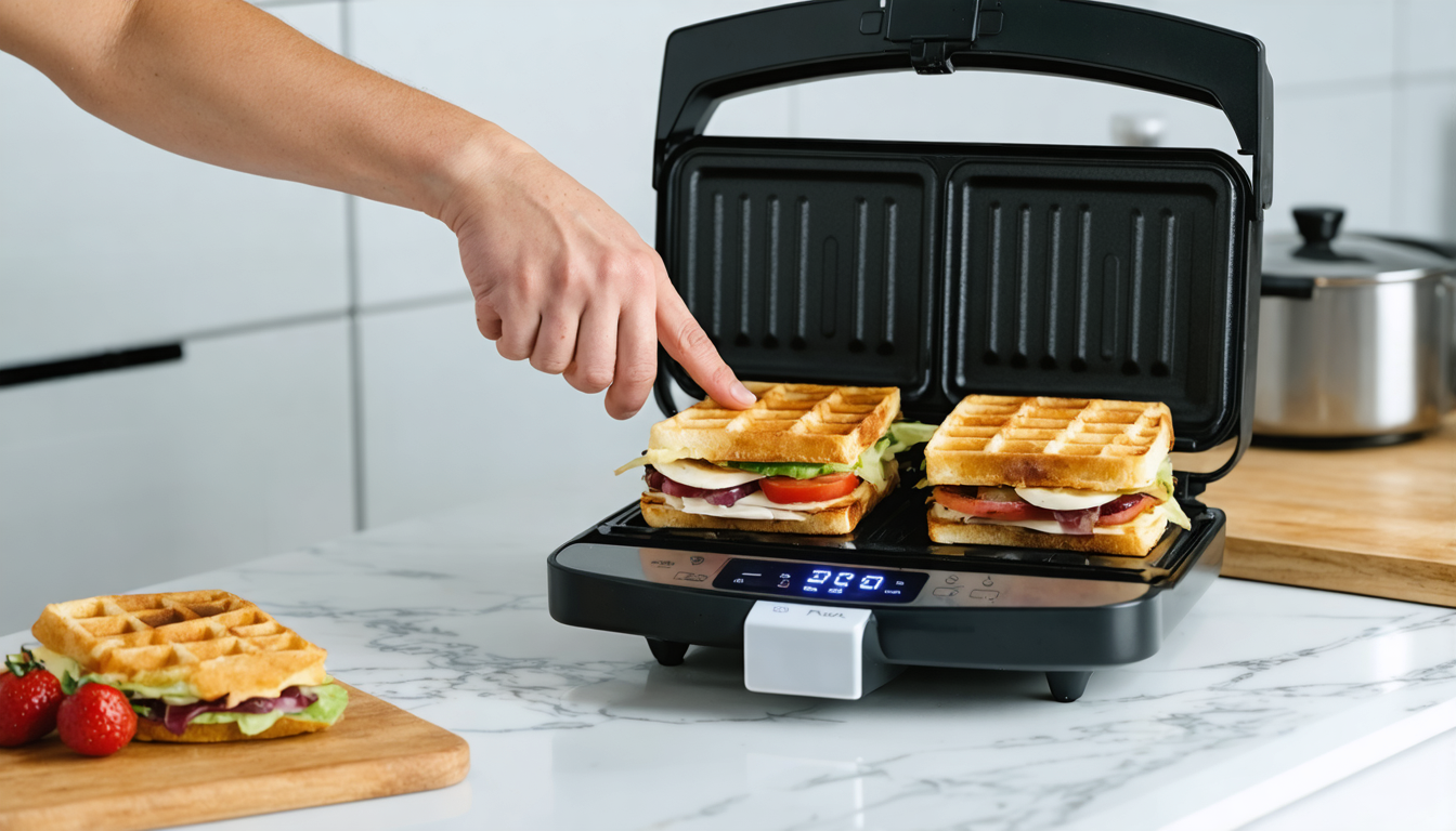 découvrez notre test complet du philips series 5000, un appareil multifonction idéal pour préparer facilement sandwichs, paninis et gaufres délicieux à la maison.