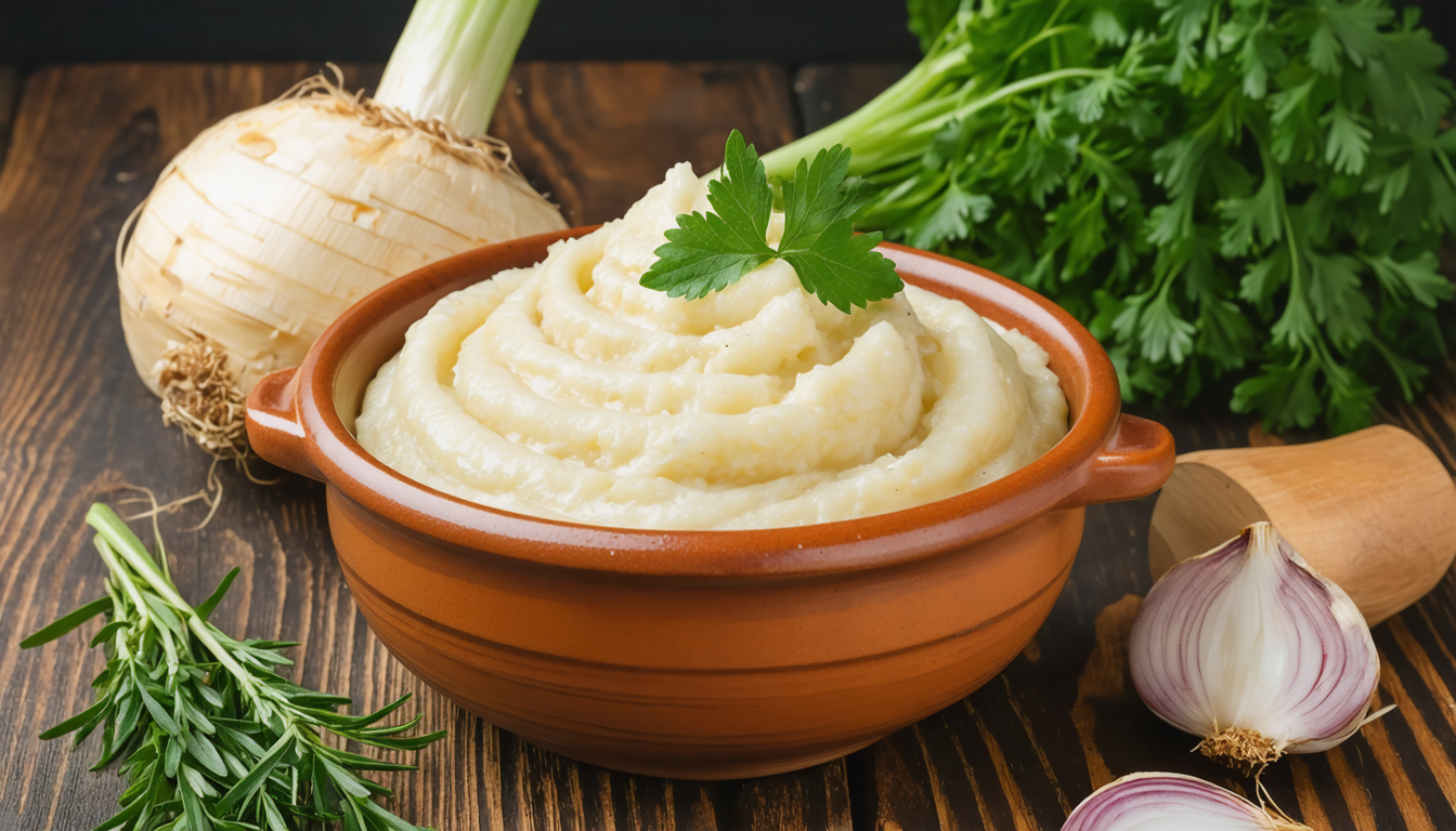 découvrez une recette simple et savoureuse de purée onctueuse de céleri-rave à la crème, parfaite pour accompagner vos plats.