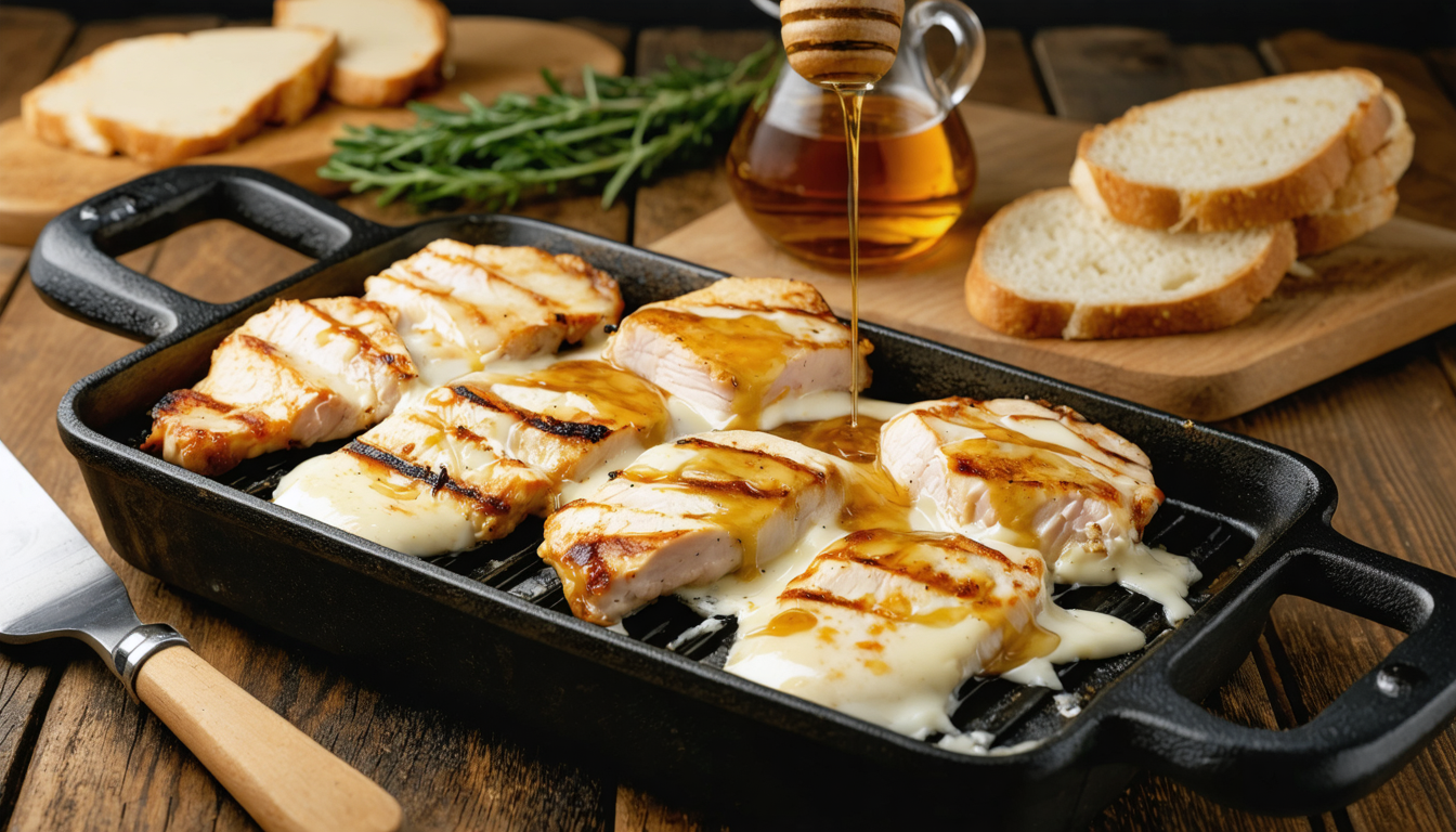 découvrez une recette originale de raclette au chèvre, poulet et miel pour une explosion de saveurs douces et gourmandes, idéale pour régaler vos papilles.