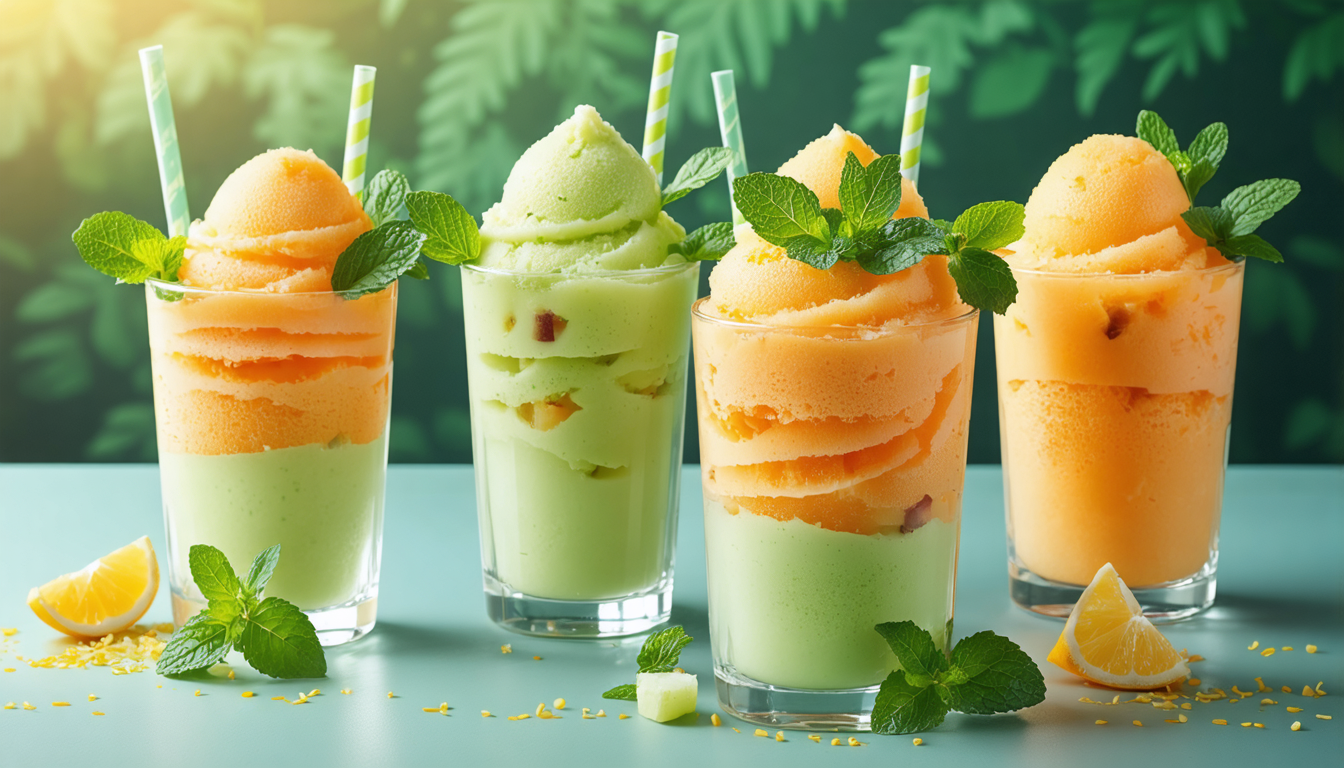 découvrez notre sorbet express melon-menthe, une recette rapide et rafraîchissante prête en seulement 2 minutes pour une pause fraîche et désaltérante.