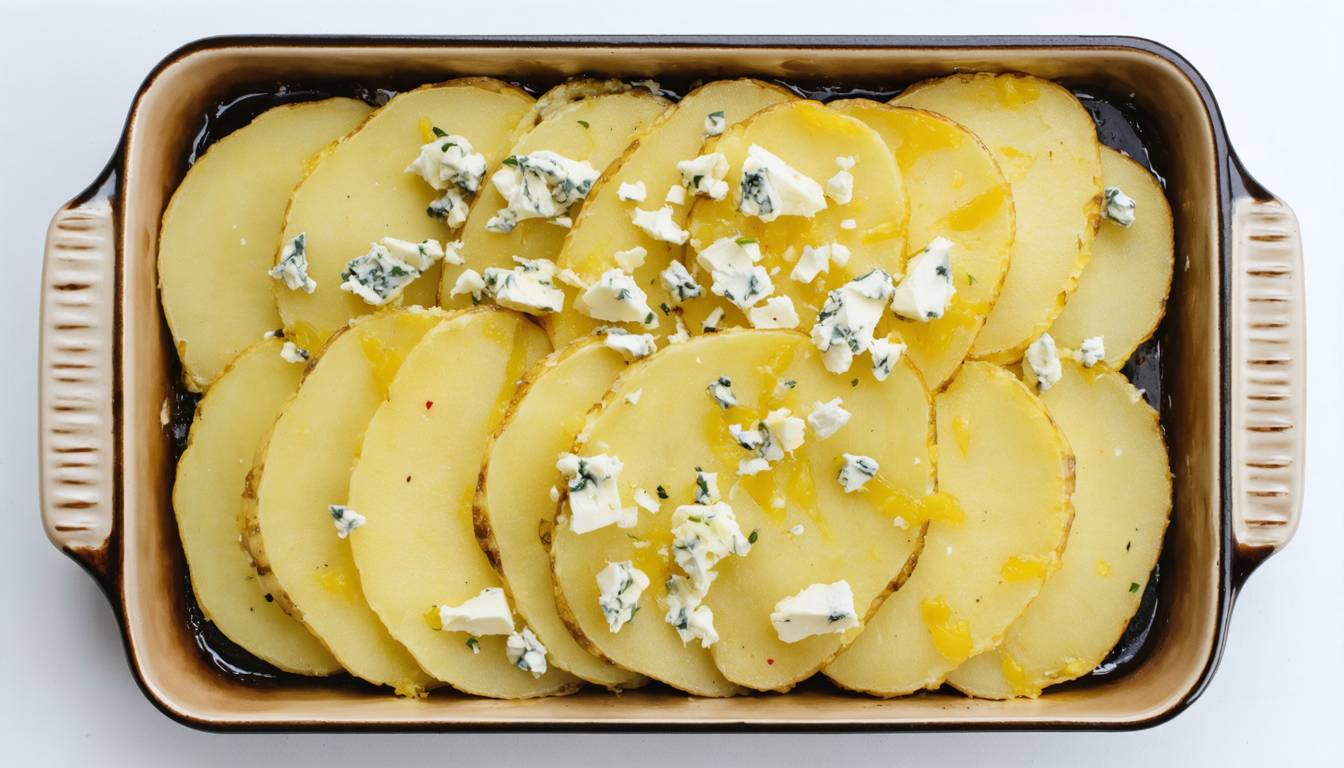 découvrez notre tartiflette revisitée au fromage bleu, un plat savoureux et original qui ravira vos papilles avec une explosion de saveurs uniques.