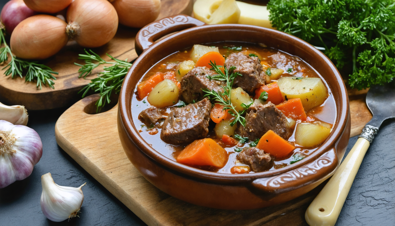 découvrez notre recette de veau mijoté aux légumes, un plat classique réconfortant aux saveurs authentiques, parfait pour un repas chaleureux en famille.