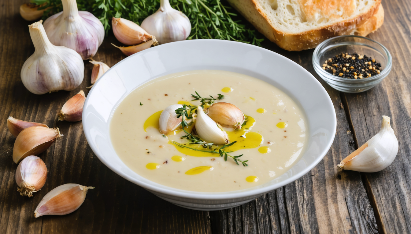 découvrez notre recette facile de velouté d’ail doux, un potage onctueux et délicieusement parfumé qui ravira vos papilles.