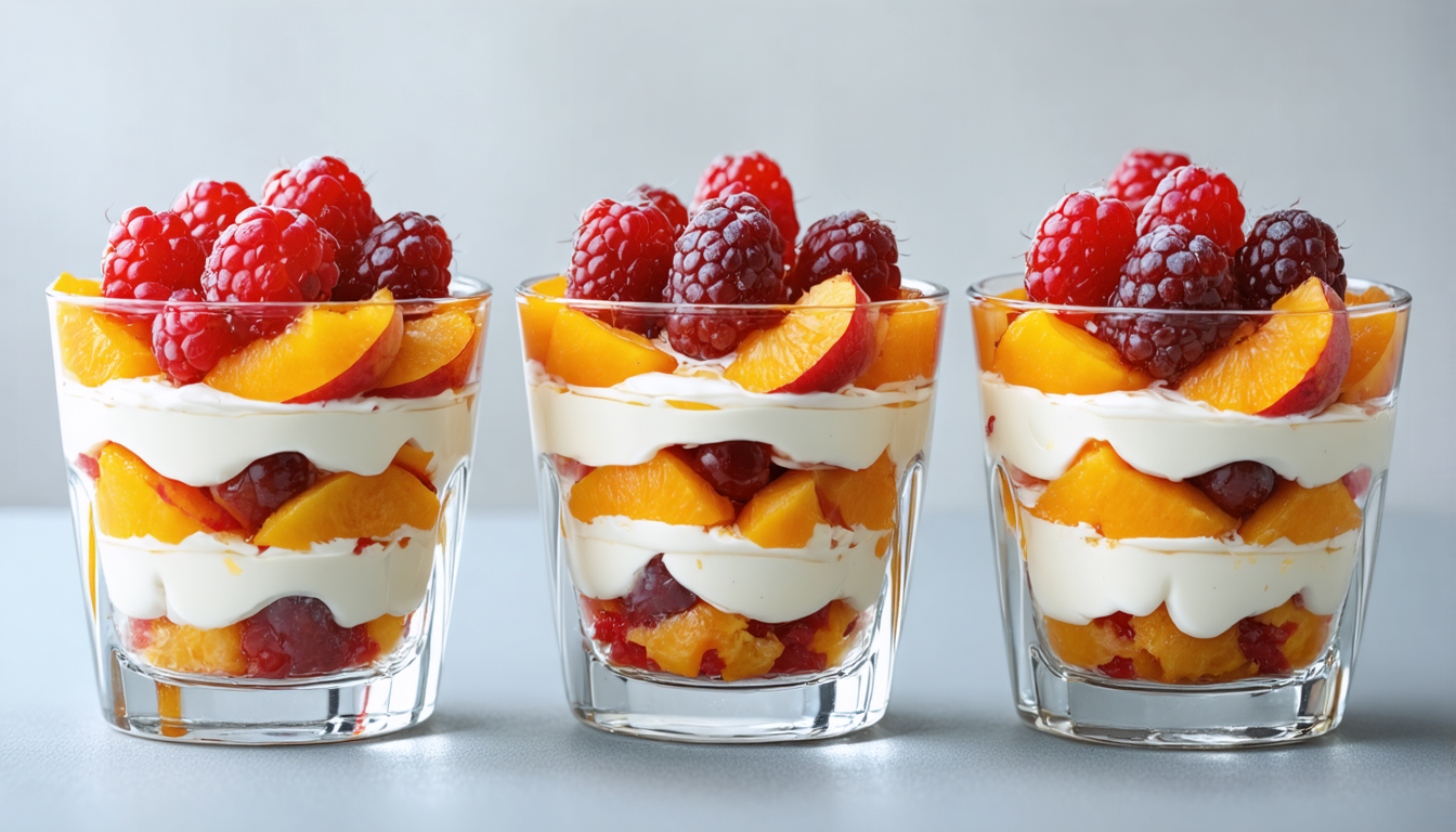 découvrez nos verrines pêche-framboise, un dessert fruité et léger parfait à préparer en un éclair pour une pause gourmande et rafraîchissante.
