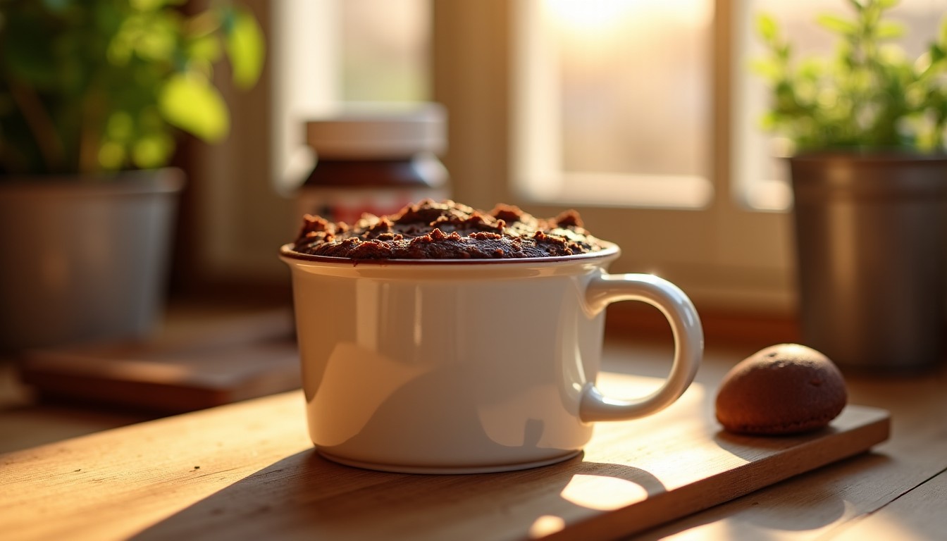 Mug Cake Nutella sans Œuf : Délice Express à Déguster en Une Minute
