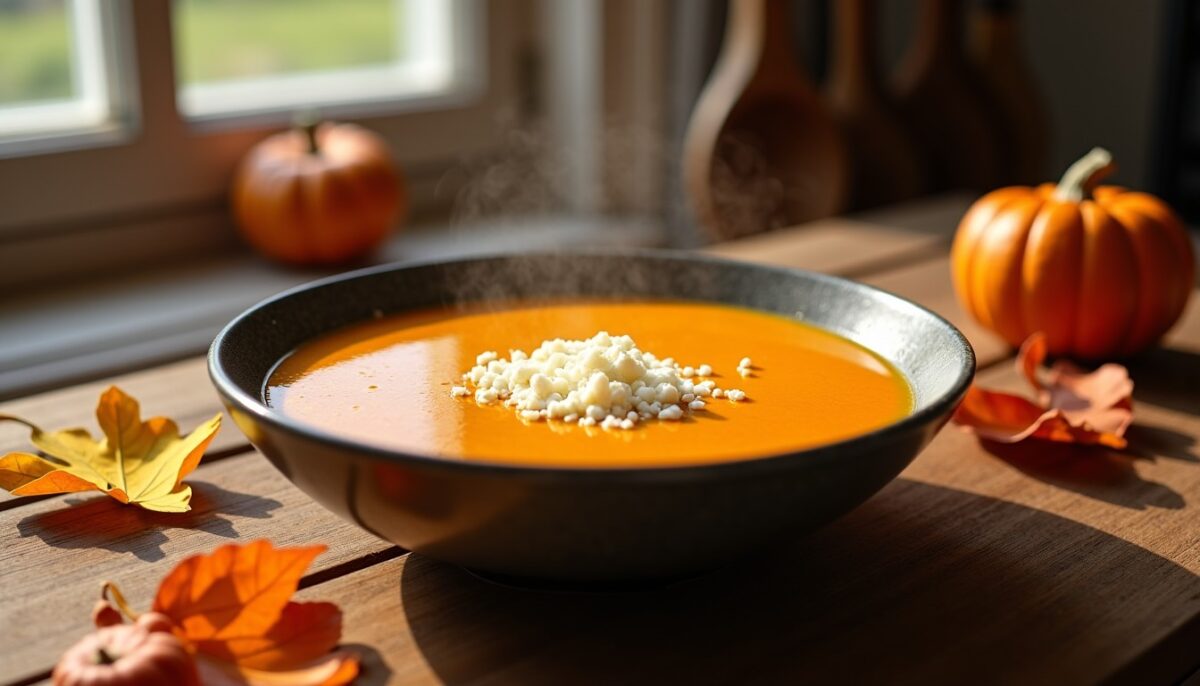 Potimarron et chèvre en harmonie : savourez cette recette de soupe réconfortante